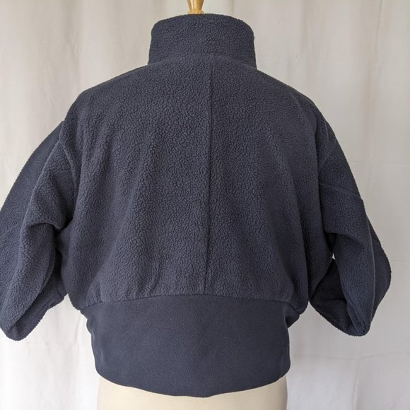 Women's adidas Holidayz Sherpa GT‎ Jacket Size 1X Navy Full Zip Crop Fleece NEW - Picture 6 of 7